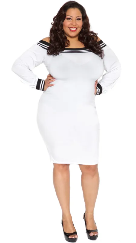 Pressed Dress (White) sold by Boughie Curves