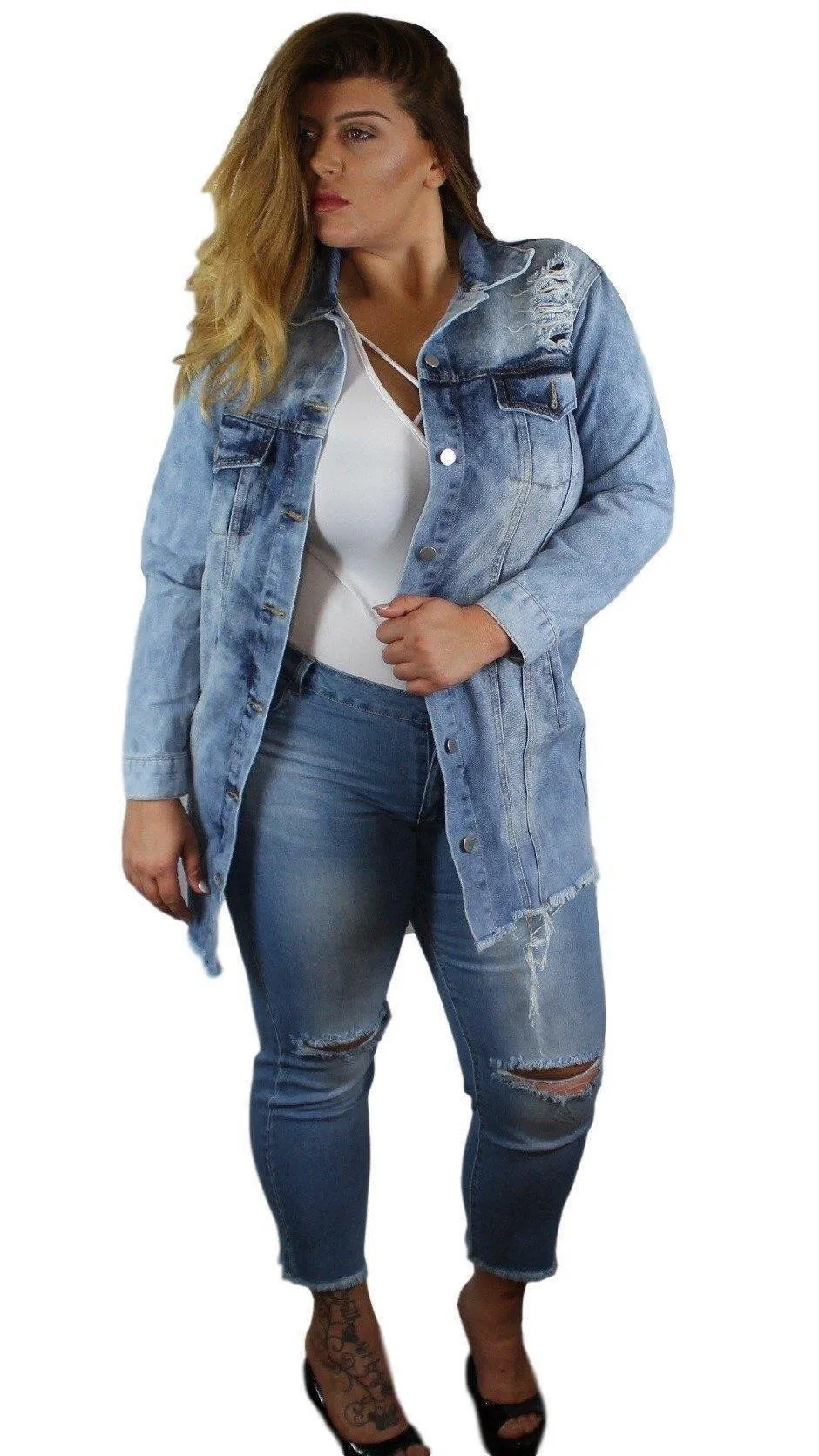 Milestone Distressed Denim Jeans sold by Boughie Curves product image thumbnail 2