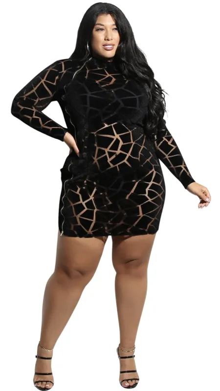 Reminisce Dress (Black) sold by Boughie Curves
