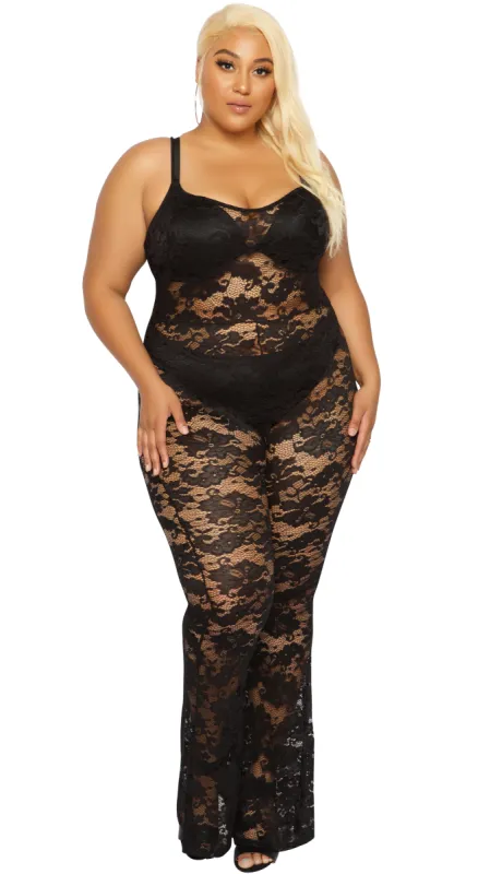 Trophy Lace Jumper (Black) sold by Boughie Curves