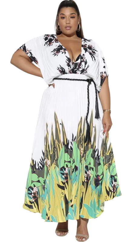 Natural Me Maxi Dress (Multi) sold by Boughie Curves