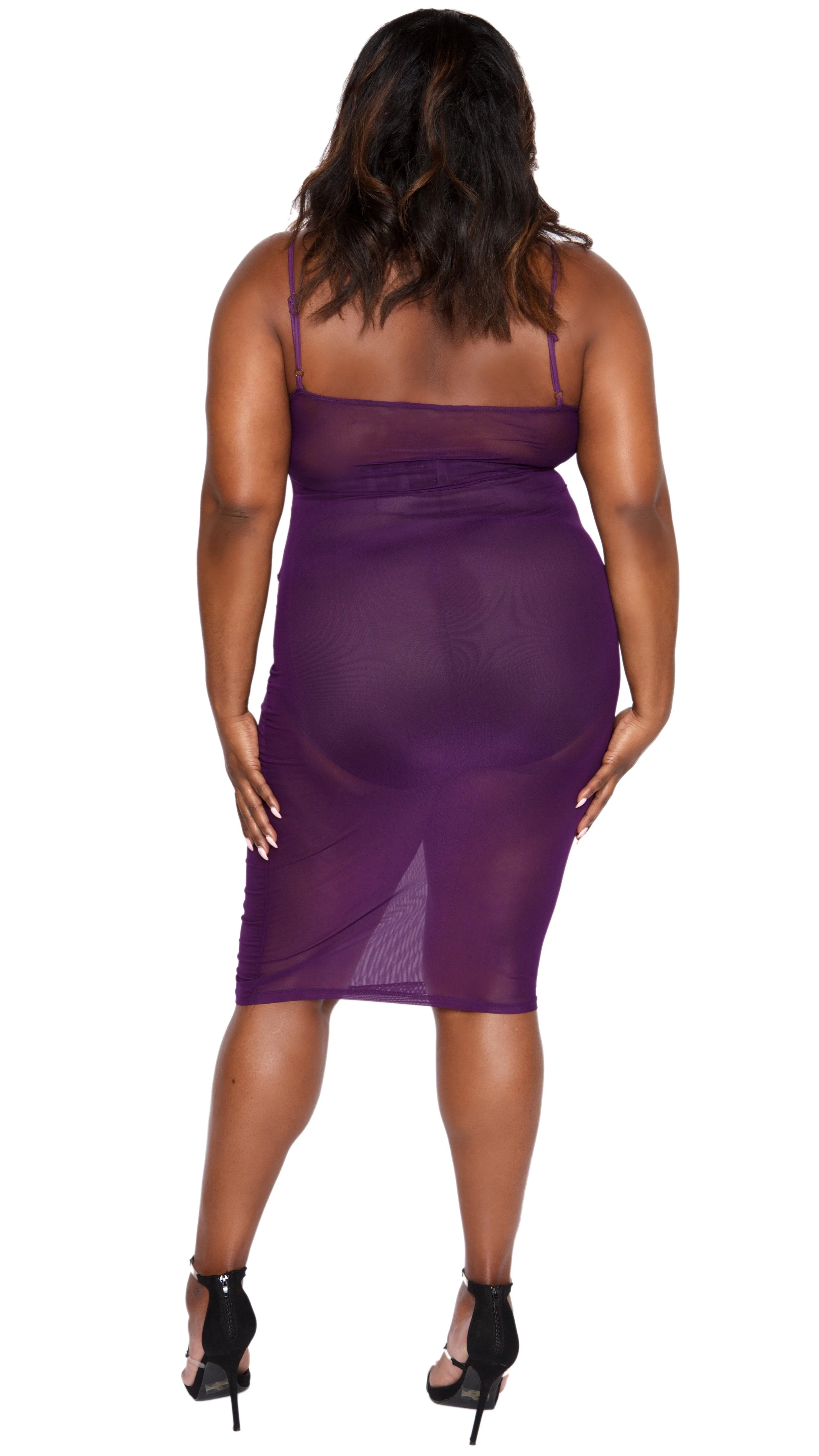 Purple Haze Mesh Dress sold by Boughie Curves product image thumbnail 3