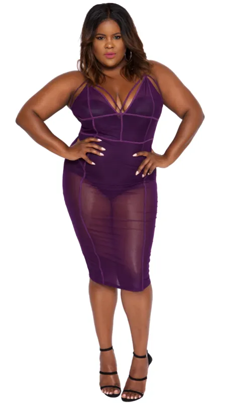 Purple Haze Mesh Dress sold by Boughie Curves