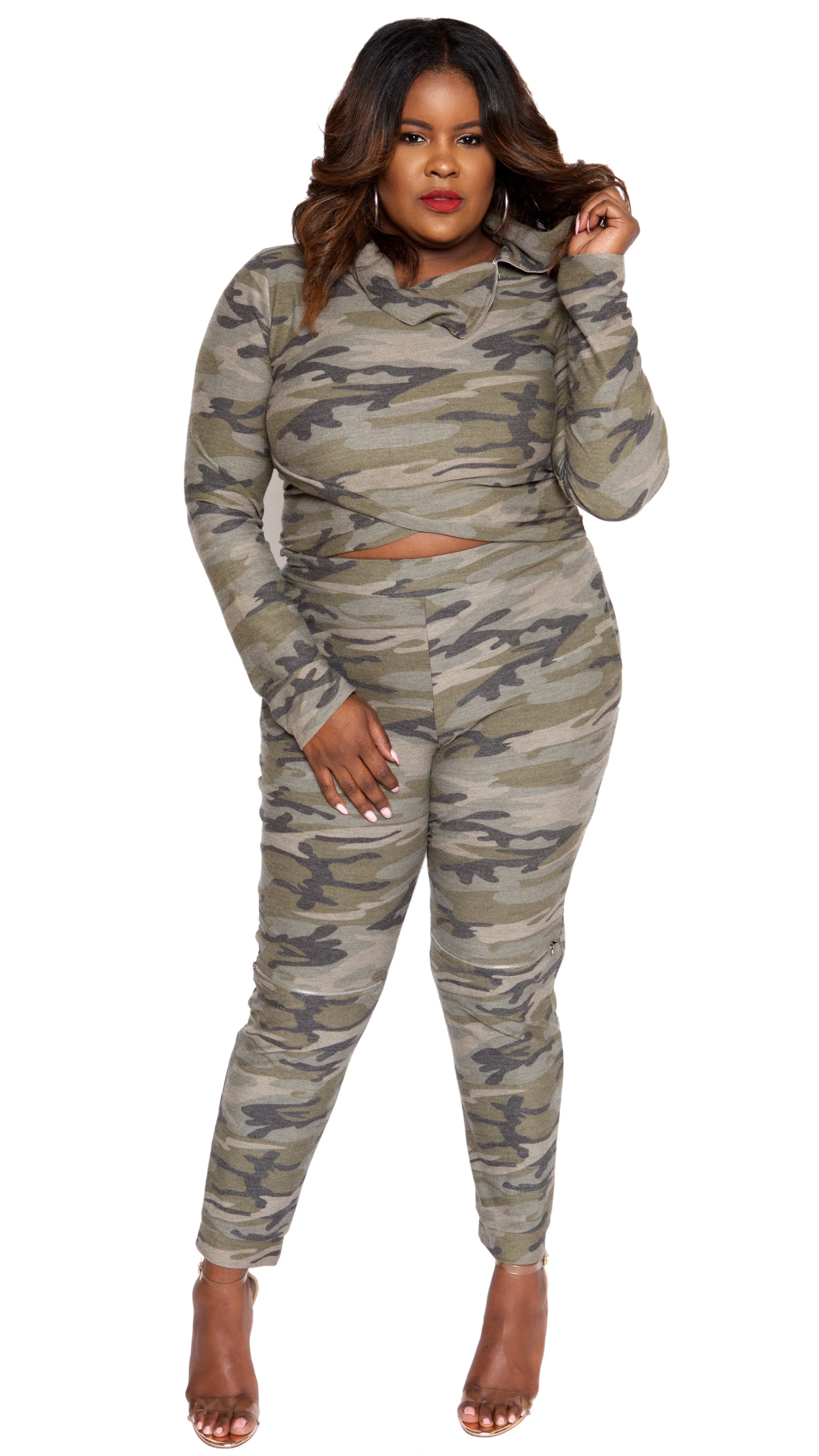 Camo Life 2 Pcs Pant Set sold by Boughie Curves