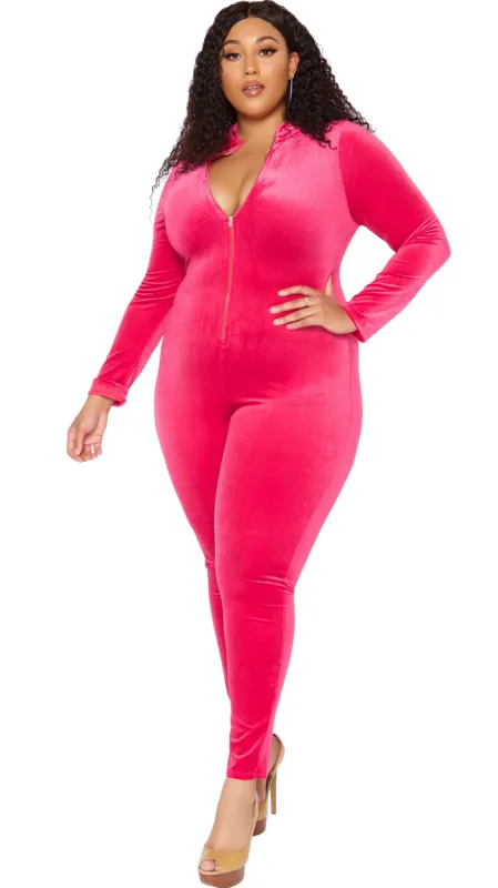 Tempted To Touch Velvet Jumper (Pink) made by Boughie Curves