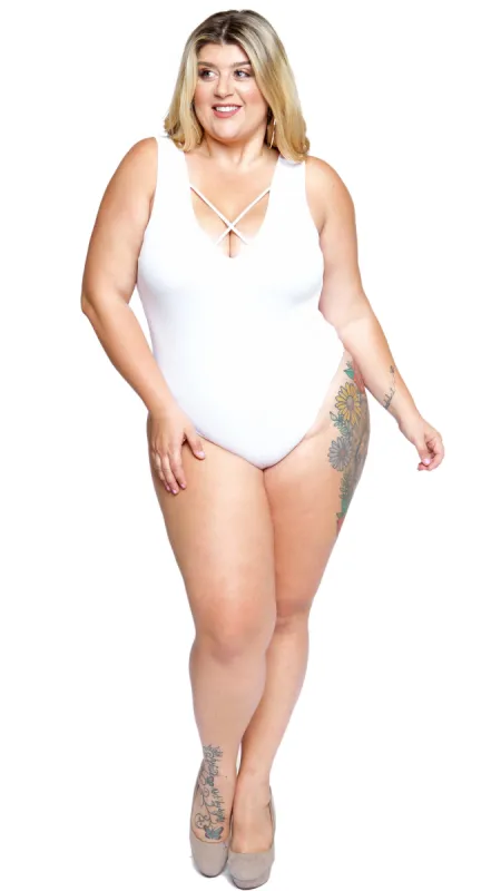 Snow Bodysuit (White) sold by Boughie Curves