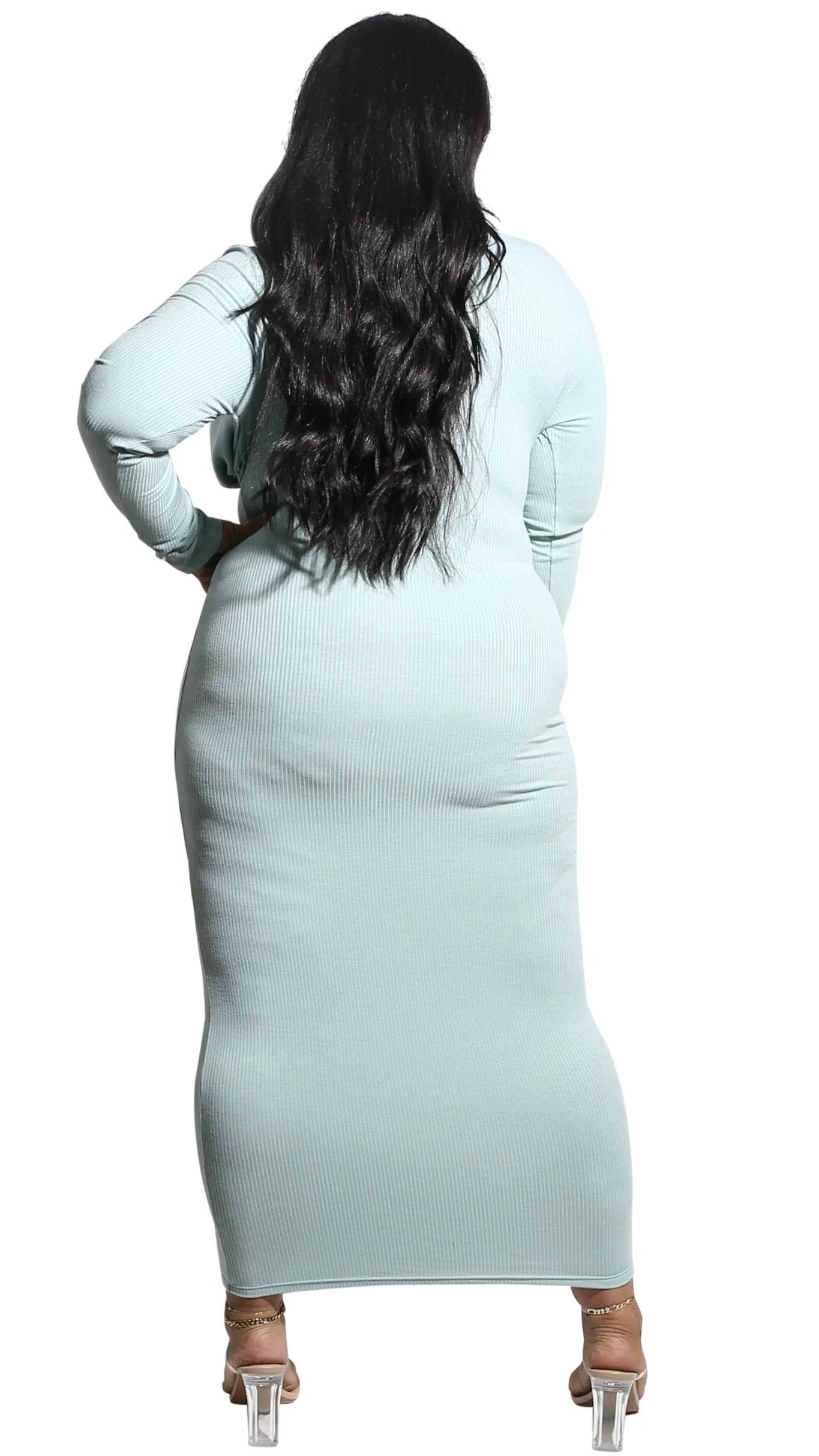 Two Can Play That Game Maxi Dress (Sage) sold by Boughie Curves product image thumbnail 3