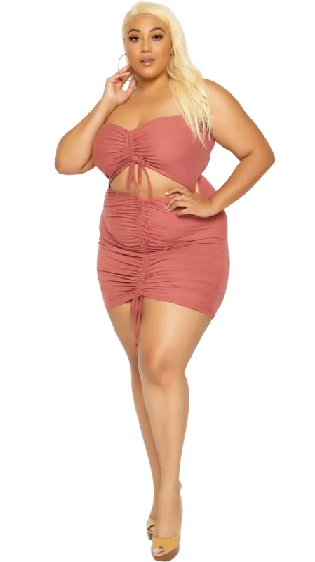 Pull Up Mini Dress (Dusty Rose) sold by Boughie Curves