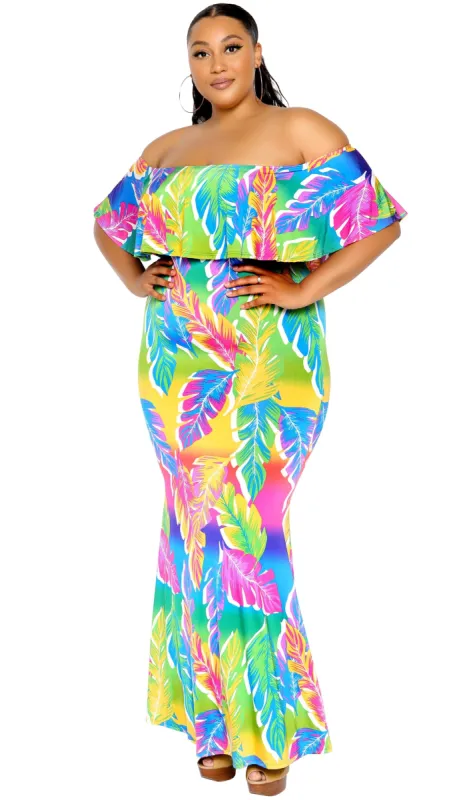 Lisa Frank Maxi Dress (Multi) sold by Boughie Curves