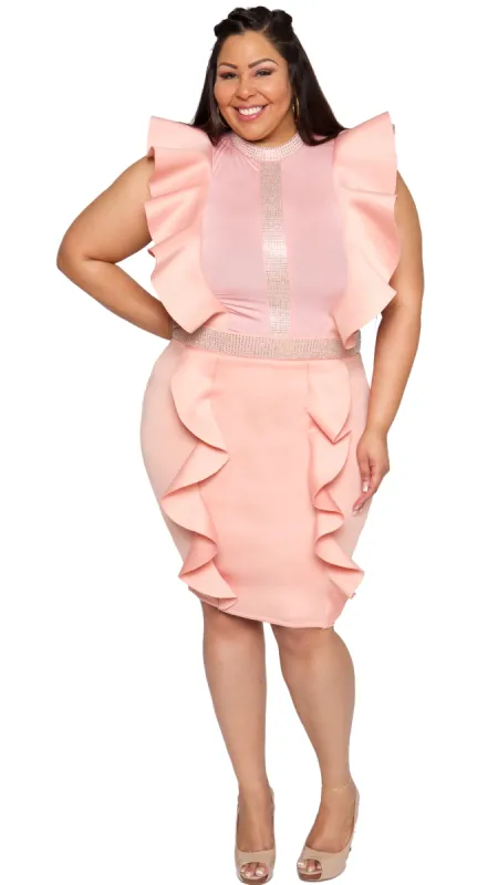 Fluff 2Pcs Skirt Set (Blush) sold by Boughie Curves