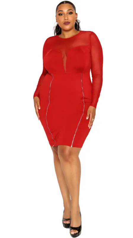 Brickhouse Dress (Dark Red) sold by Boughie Curves