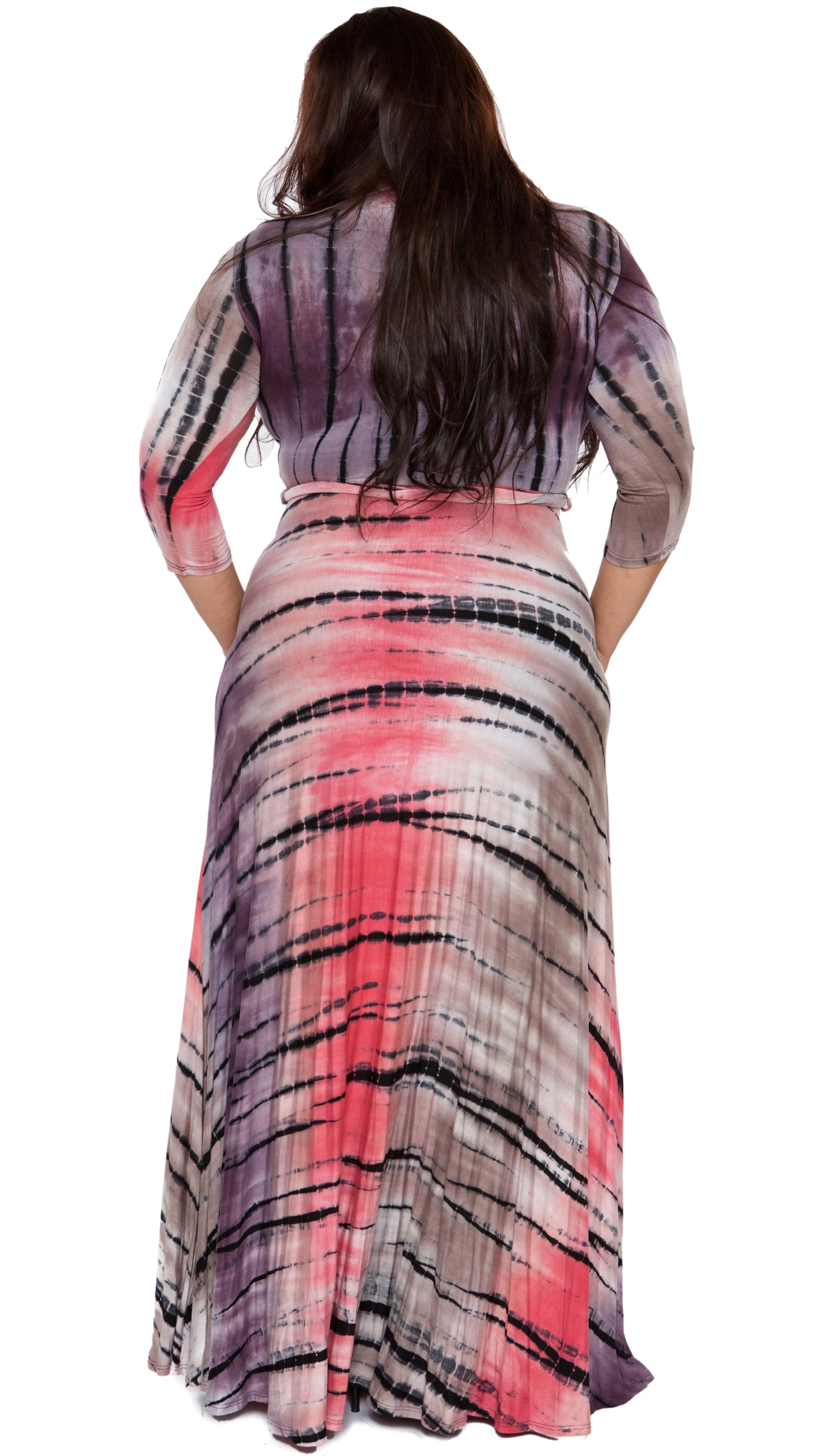 Tie Queen Maxi Dress (Pink/Purple) sold by Boughie Curves product image thumbnail 3