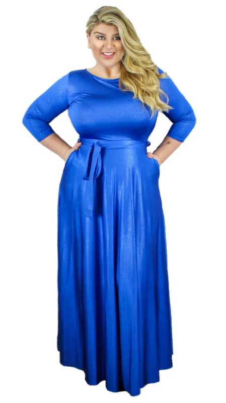 Ice Maxi Dress (Blue) sold by Boughie Curves
