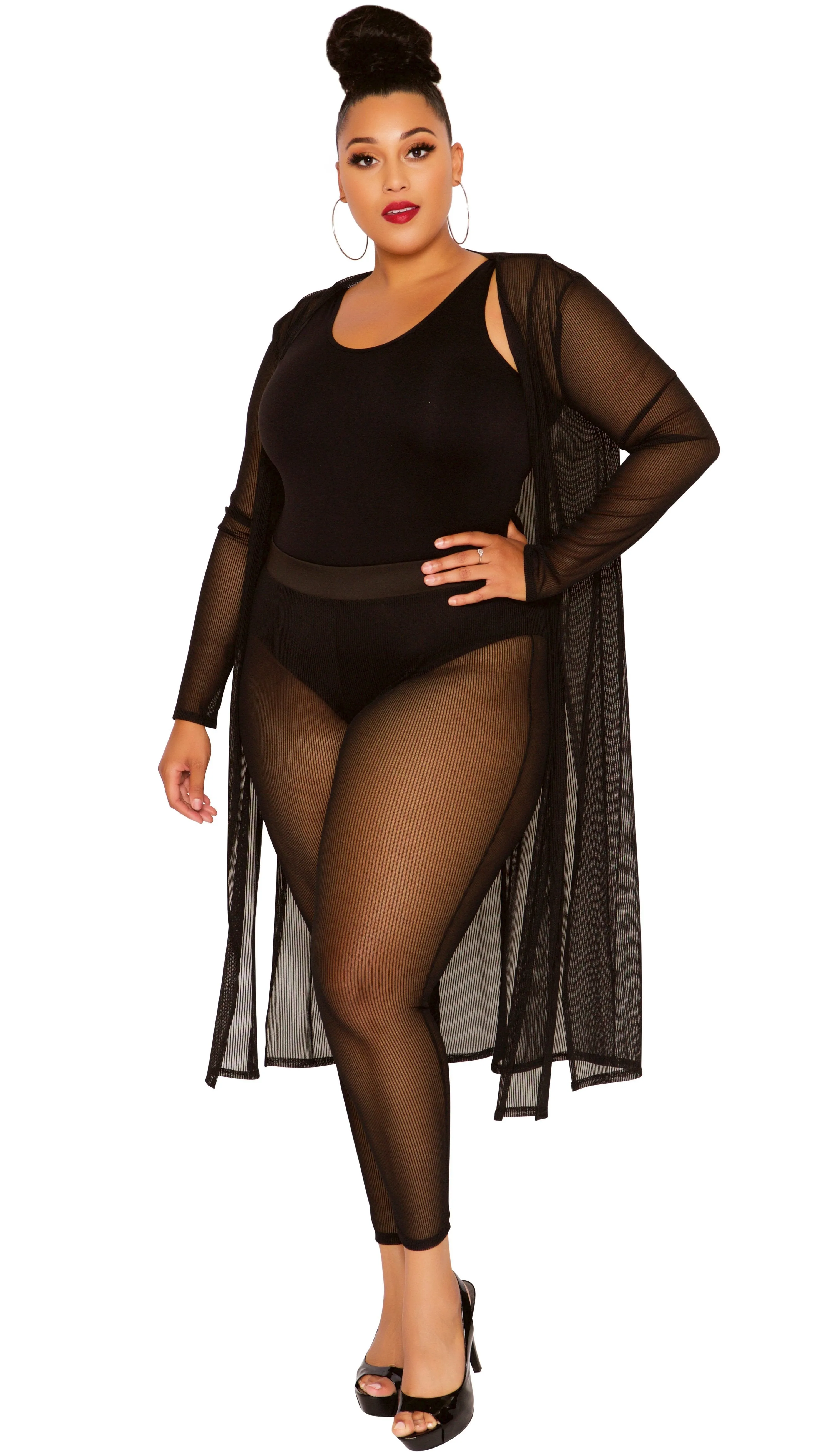So Shady Sheer 2Pcs Pant Set (Black) sold by Boughie Curves