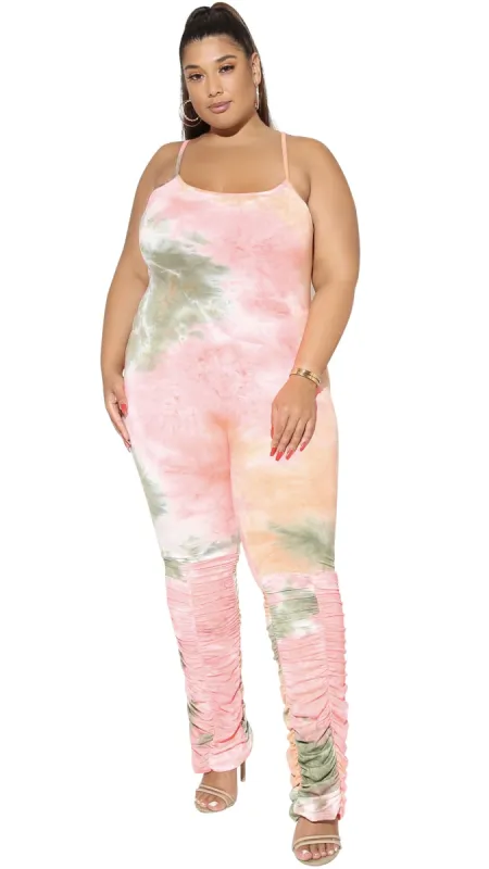Playtime Jumper (Peach/Olive/Pink Tie Dye) sold by Boughie Curves