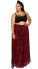 Flow For Days Skirt (Wine Print) sold by Boughie Curves
