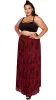Flow For Days Skirt (Wine Print) sold by Boughie Curves