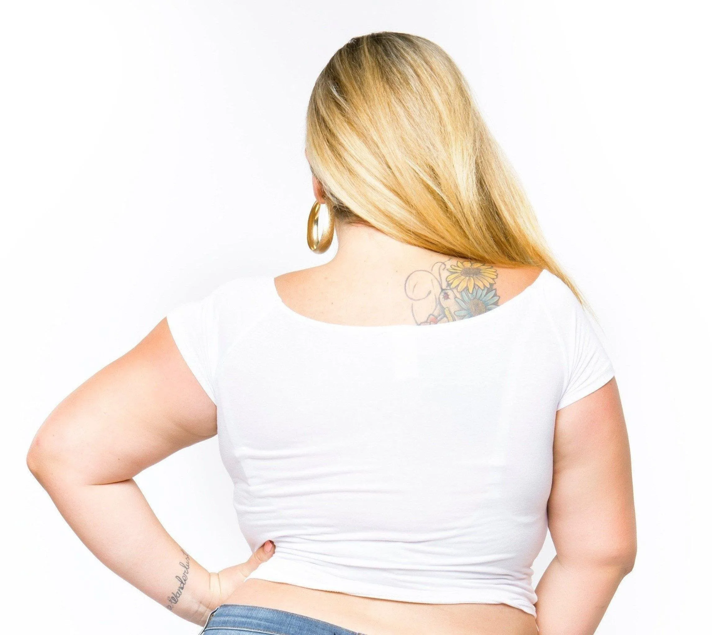 Drop Top Crop Top (White) sold by Boughie Curves product image thumbnail 5