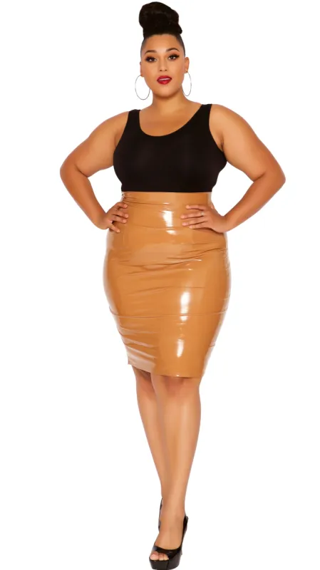 Fit Pencil Skirt (Tan) sold by Boughie Curves