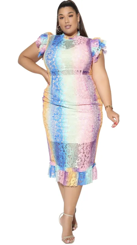 Forever Mine Dress (Rainbow) sold by Boughie Curves