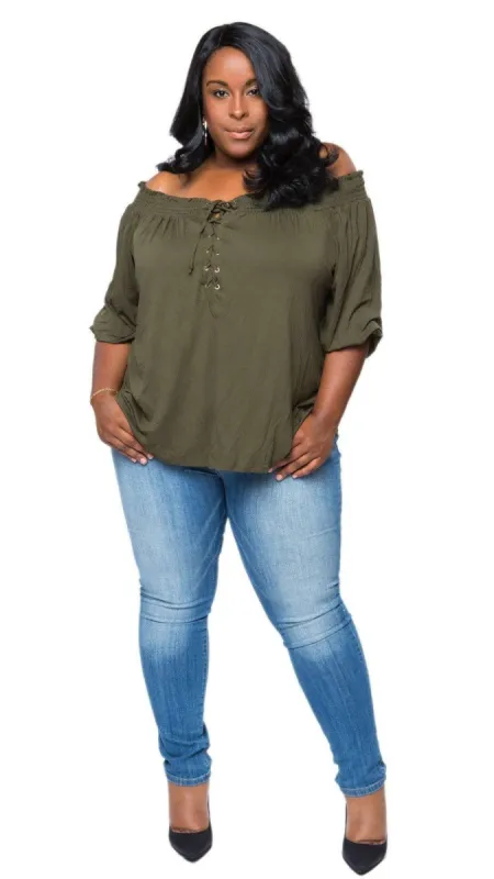 Frock Top (Olive) sold by Boughie Curves