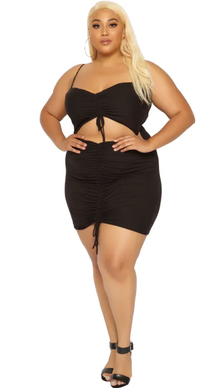 Pull Up Mini Dress (Black) sold by Boughie Curves