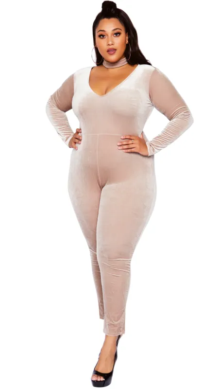 So Smooth Velvet Jumper (Nude) sold by Boughie Curves