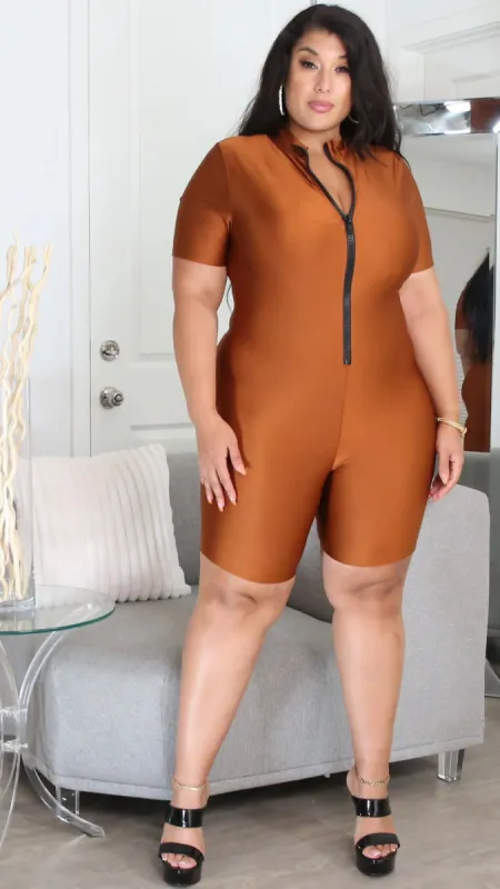 Just Chic Romper (Copper) sold by Boughie Curves