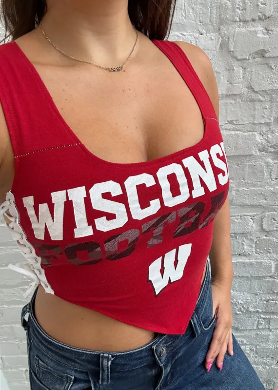 Iamkoko.la Reworked Wisconsin Badgers Tank ★ Red sold by Rock N Rags