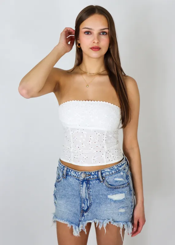 Counting Tube Top ★ White sold by Rock N Rags