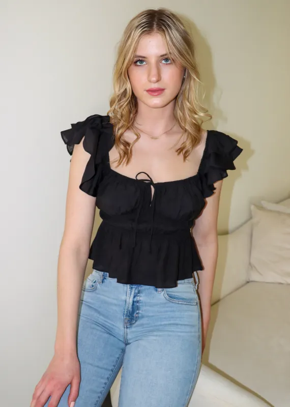 Wave Of You Short Sleeve Top ★ Black sold by Rock N Rags