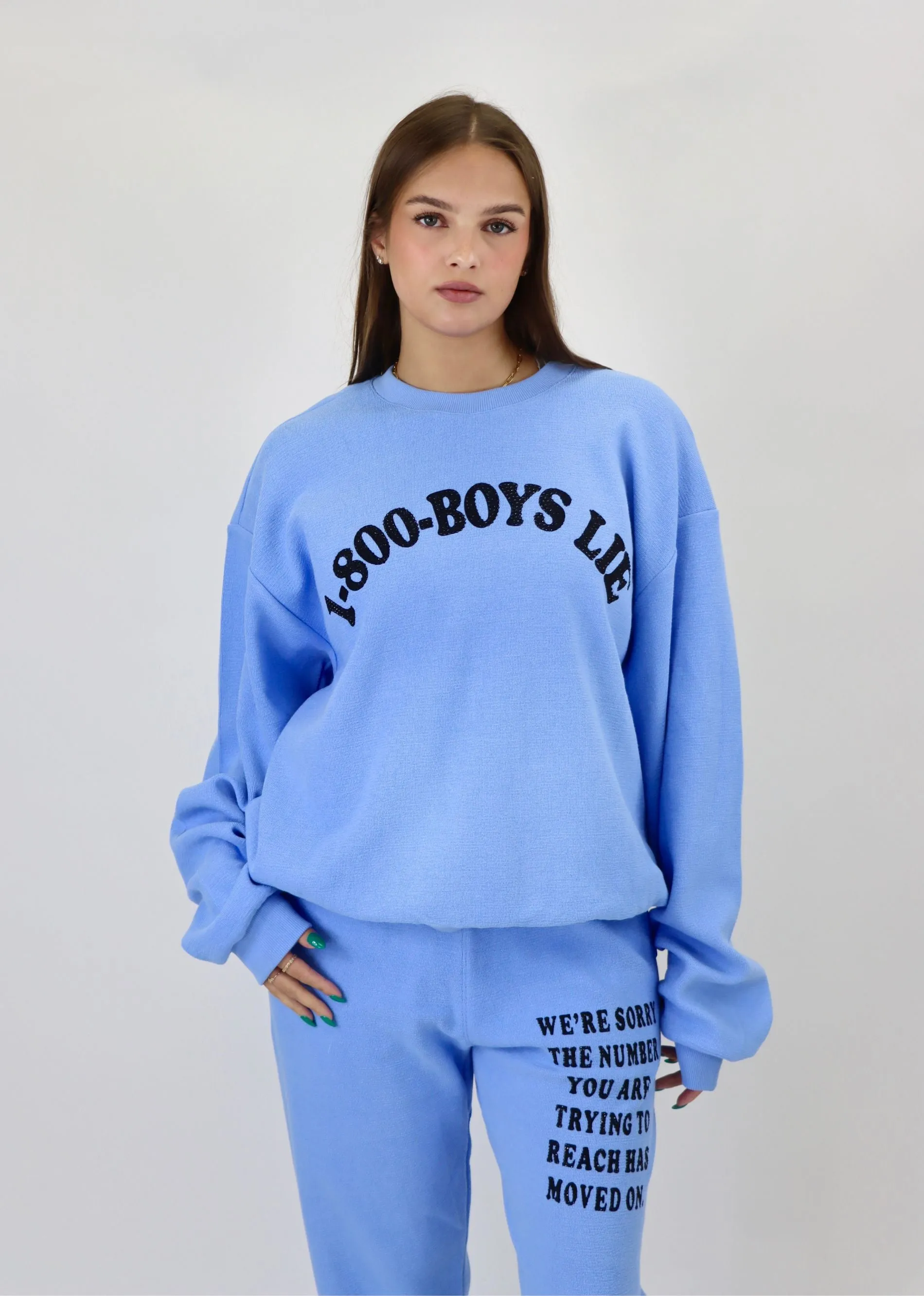 Boys Lie 1-800 Revamped Kara Crewneck ★ Blue sold by Rock N Rags