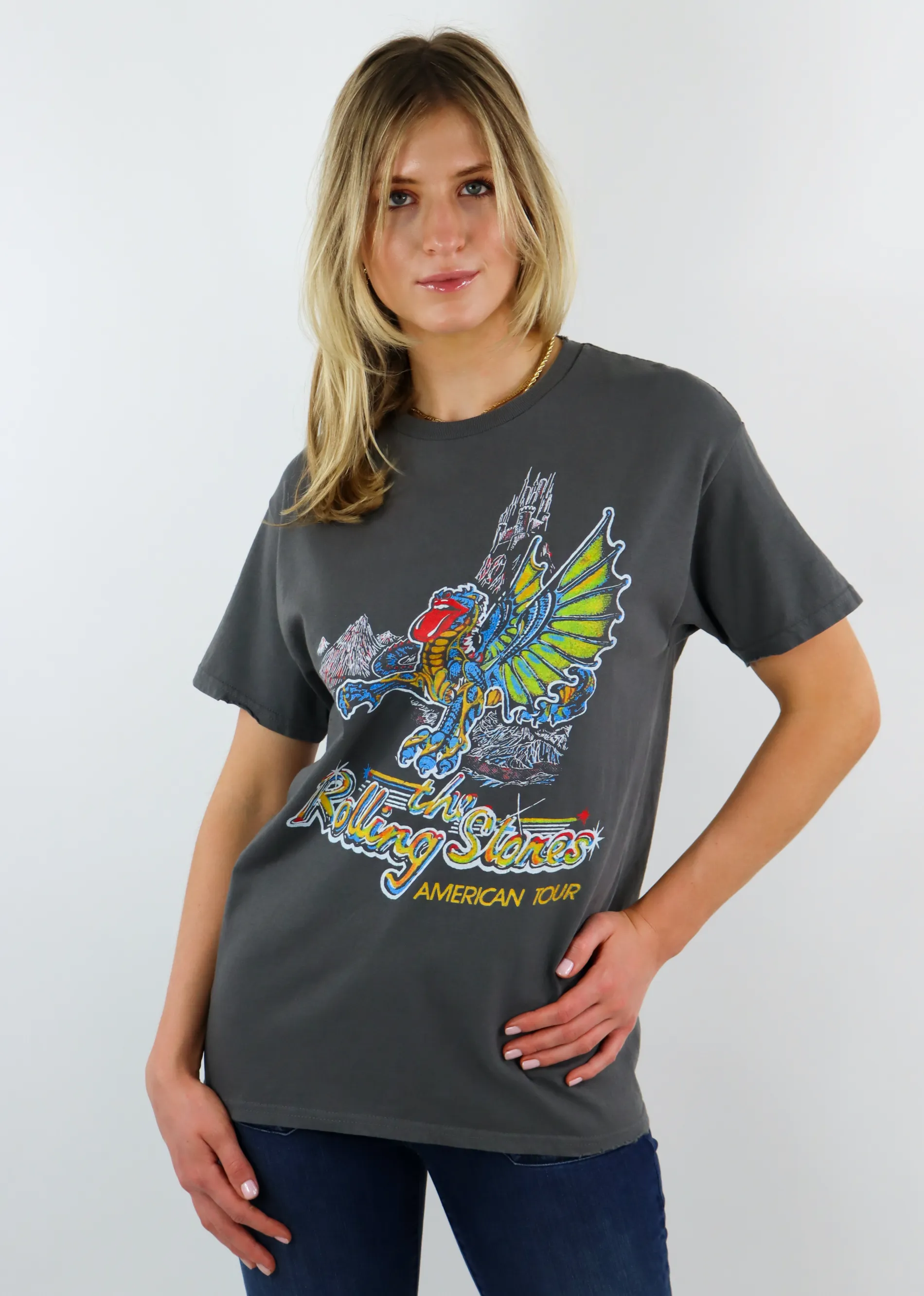 Rolling Stones American Tour Graphic Tee ★ Charcoal sold by Rock N Rags product image thumbnail 2