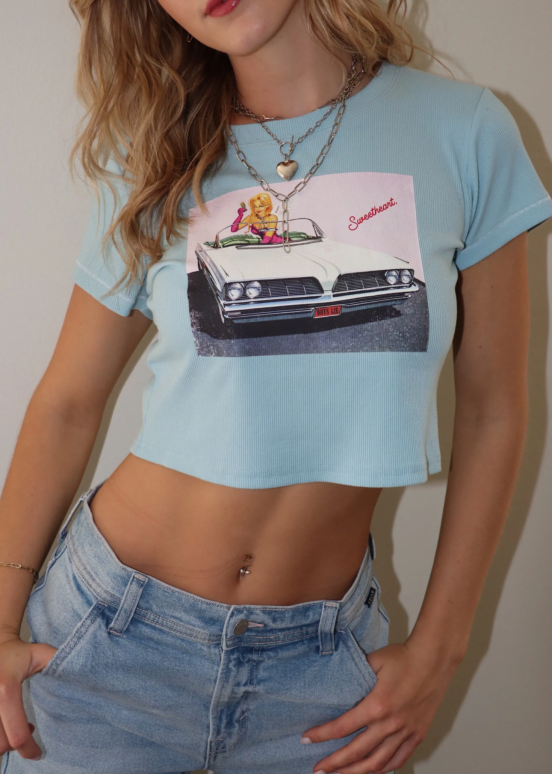 Boys Lie Fare Enough Tee ★ Light Blue sold by Rock N Rags