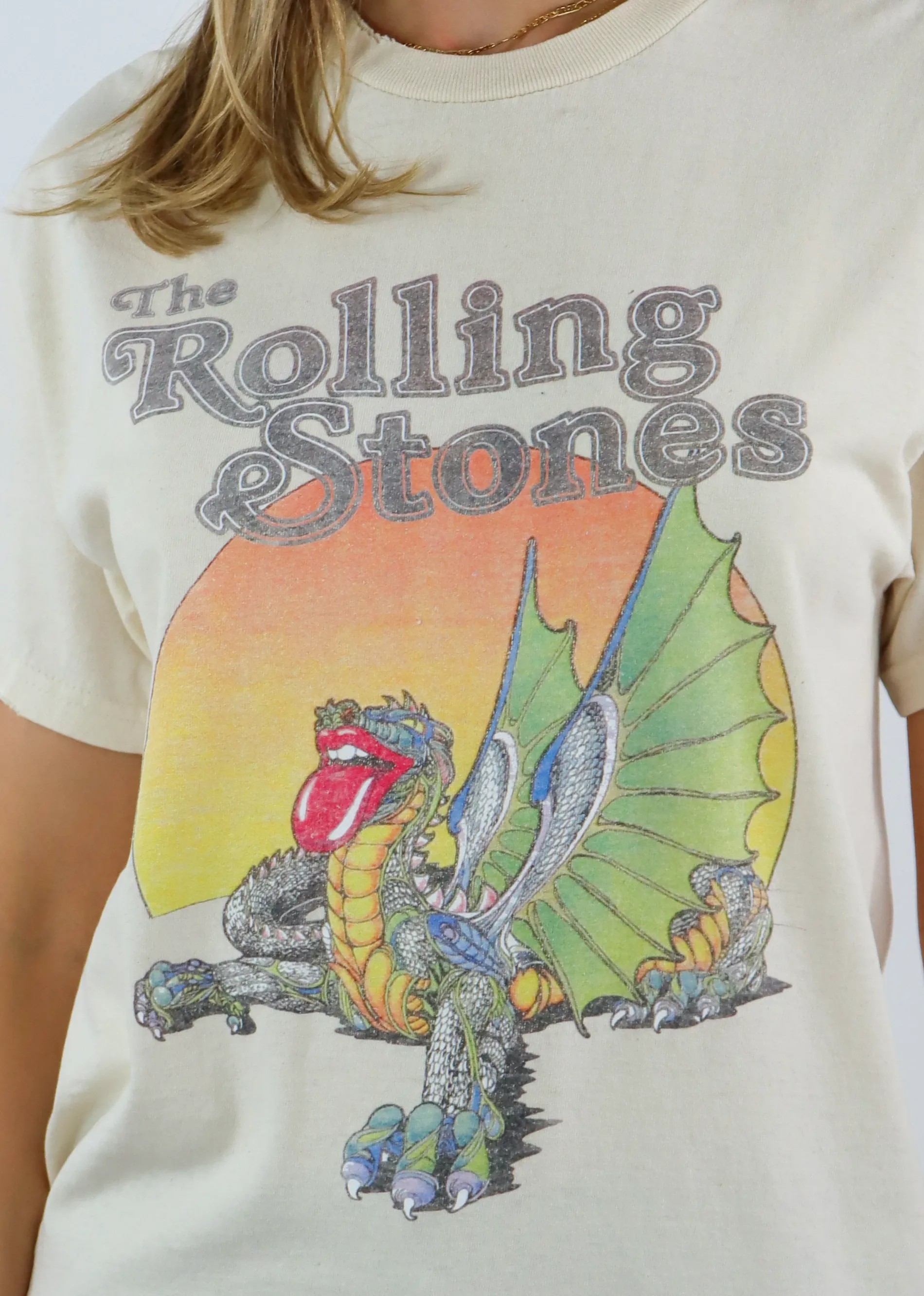 Rolling Stones Dragon Thrifted Graphic Tee ★ Off White sold by Rock N Rags product image thumbnail 2