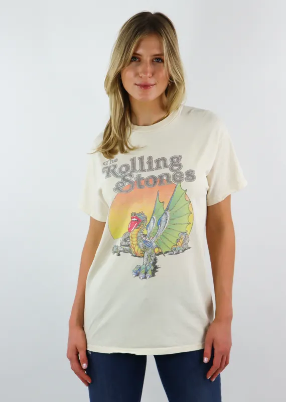 Rolling Stones Dragon Thrifted Graphic Tee ★ Off White sold by Rock N Rags