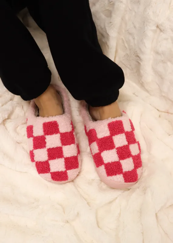 Check It Out Slippers ★ Pink Checkered sold by Rock N Rags