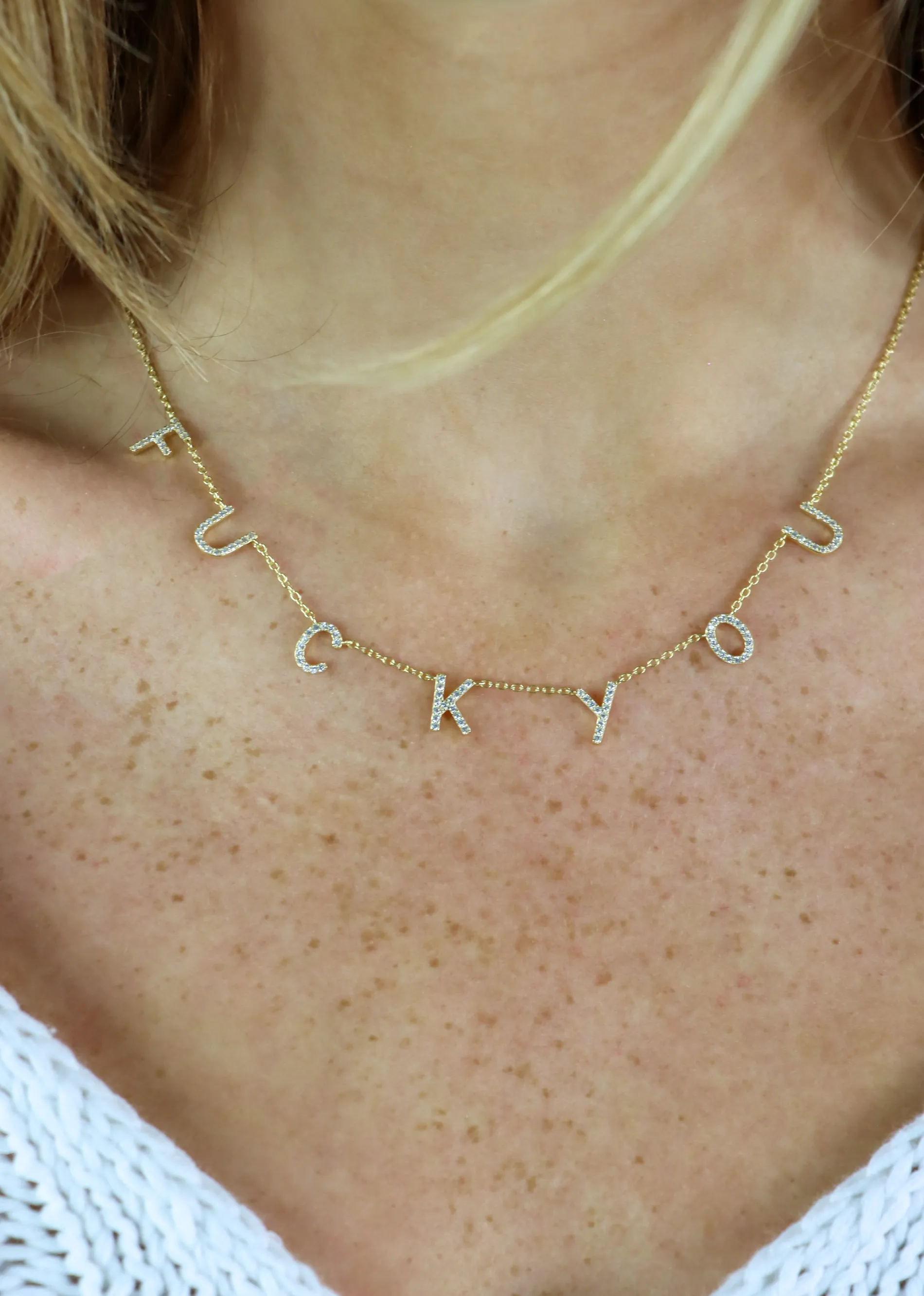 F You V2 Necklace ★ Gold sold by Rock N Rags product image thumbnail 2