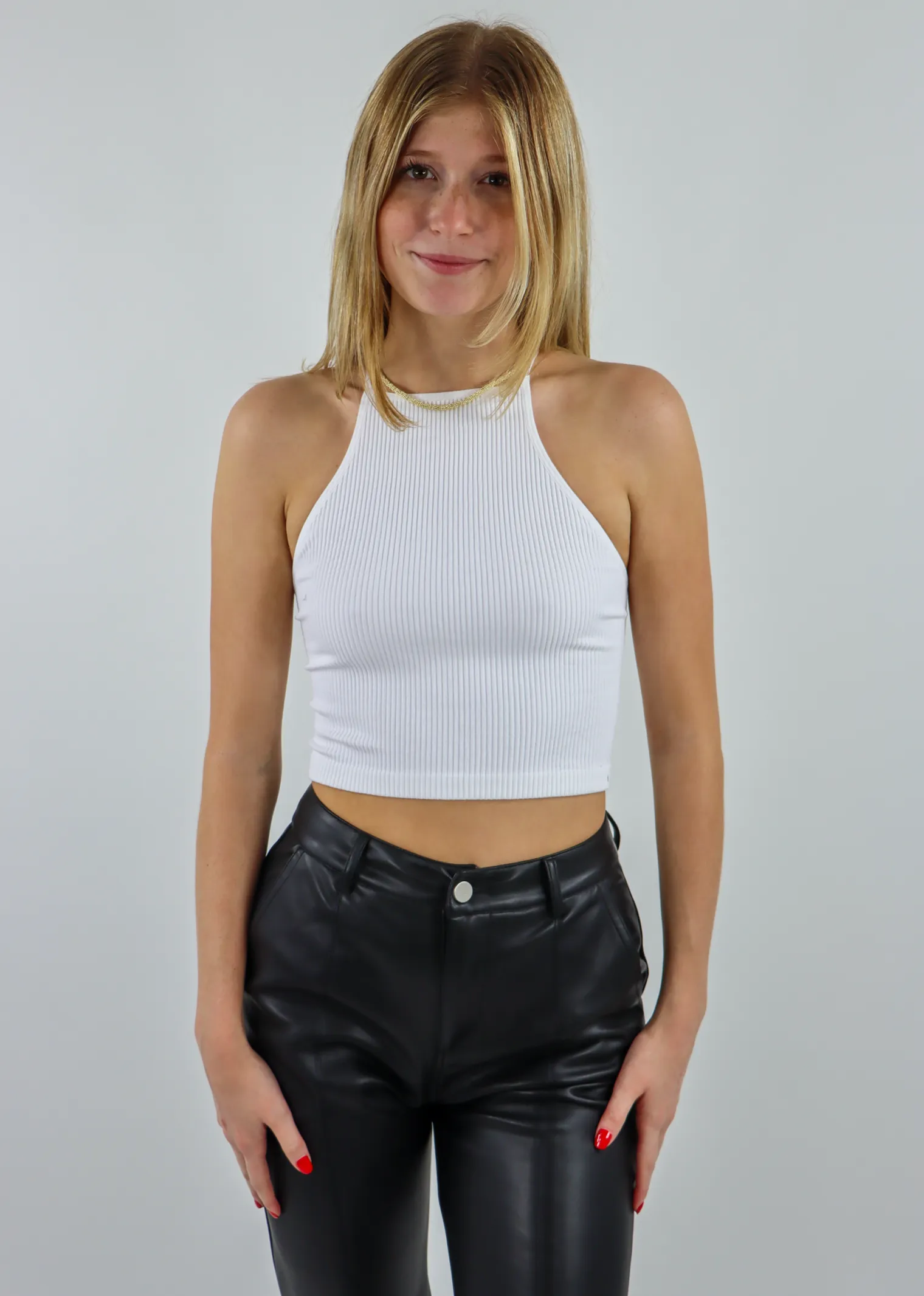 Don't Go Halter Tank ★ White sold by Rock N Rags