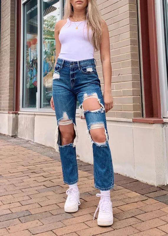 Worth It Boyfriend Jeans ★ Dark Wash Denim sold by Rock N Rags