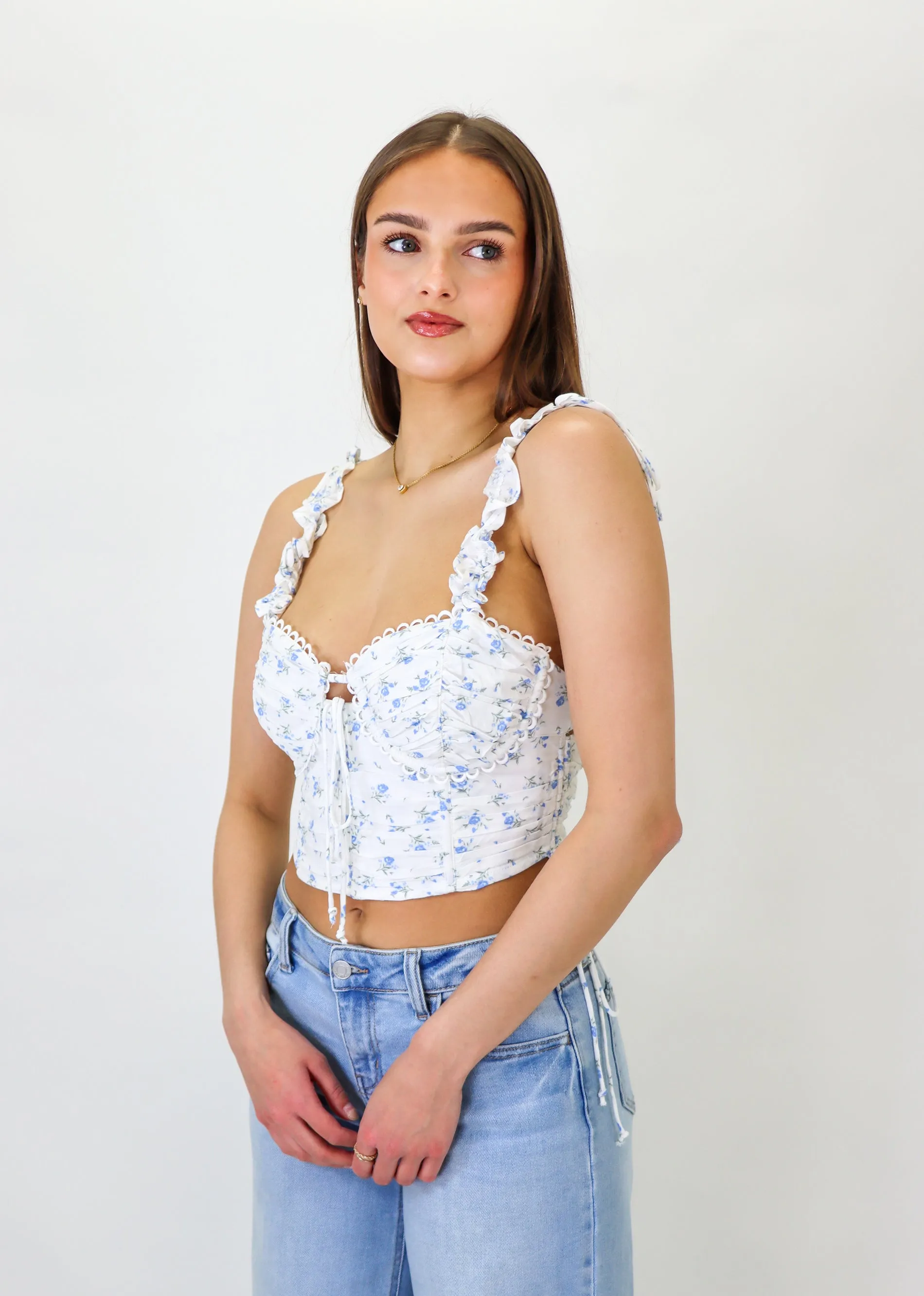 He Calls Me Back Corset Top ★ Blue Floral sold by Rock N Rags product image thumbnail 5