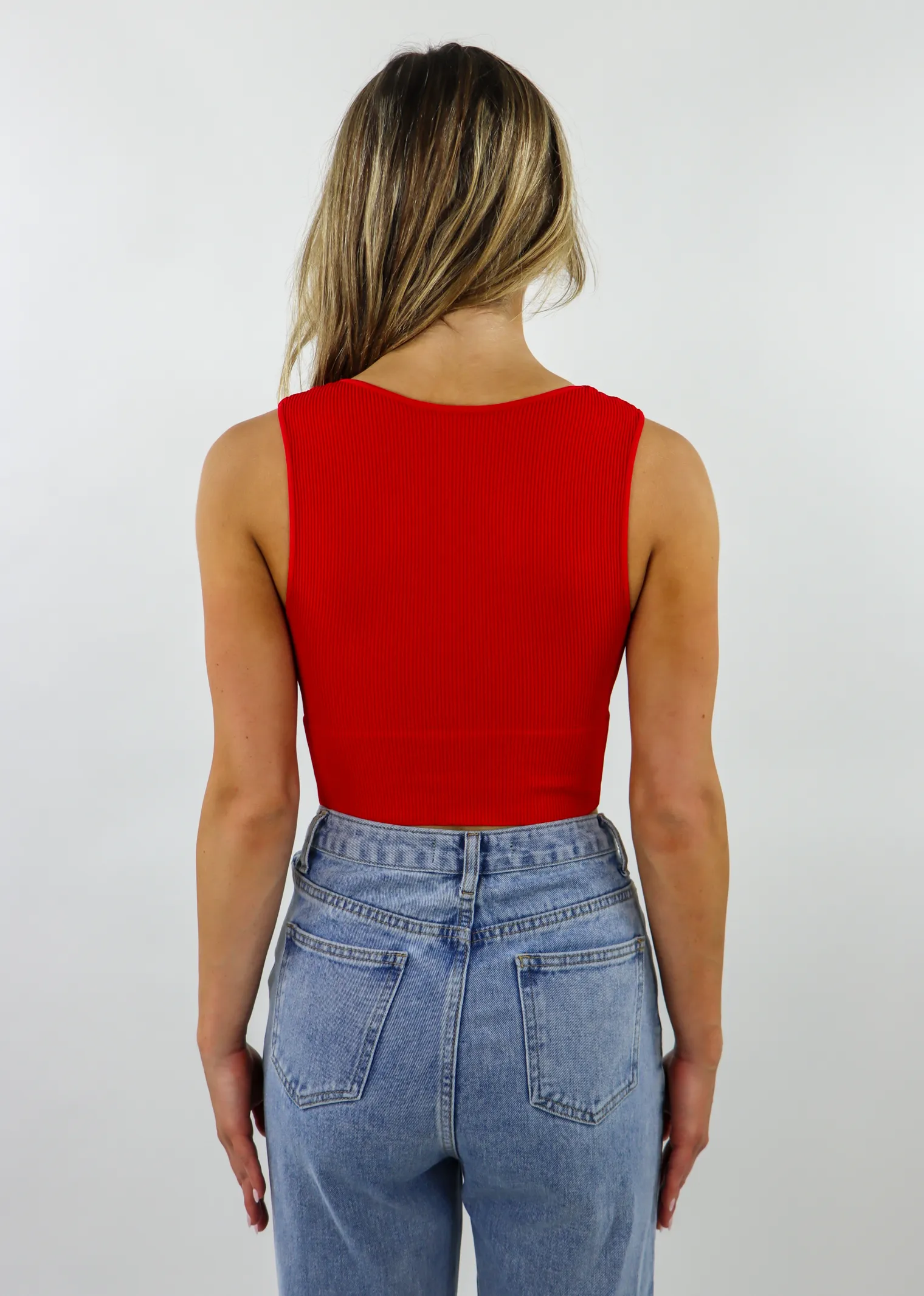 Take The Plunge V-Neck Crop Top ★ Red sold by Rock N Rags product image thumbnail 2