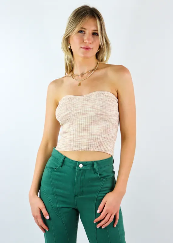Heart On Ice Tube Top ★ Cream & Pink sold by Rock N Rags