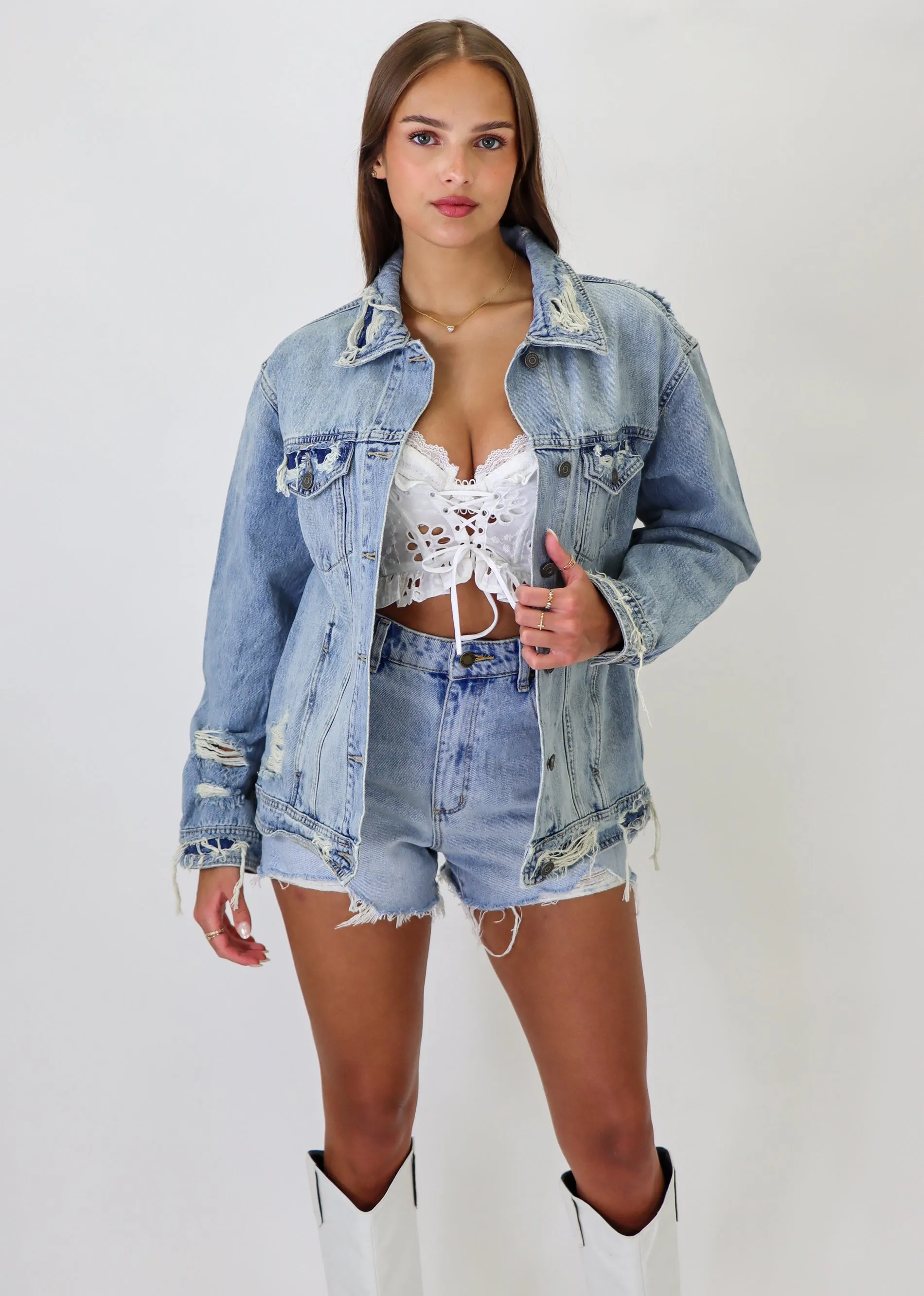 One Call Denim Jacket ★ Light Wash sold by Rock N Rags product image thumbnail 2