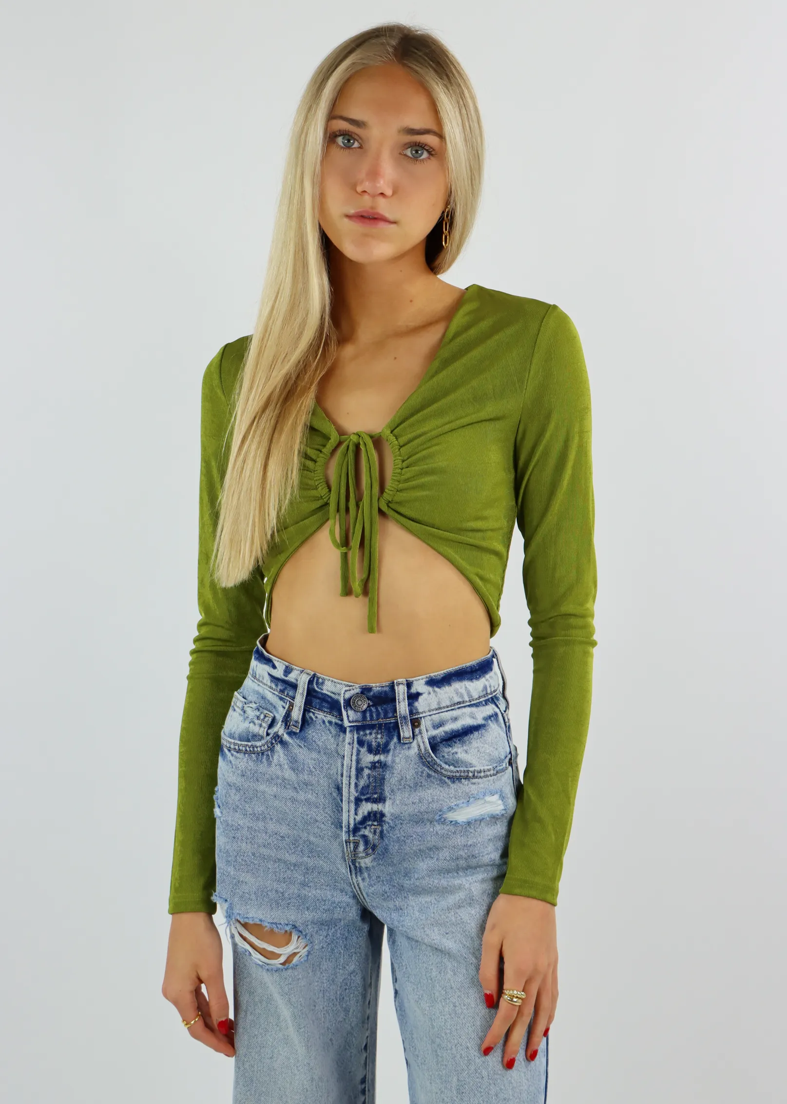 Trust Me Long Sleeve Top ★ Green sold by Rock N Rags product image thumbnail 2