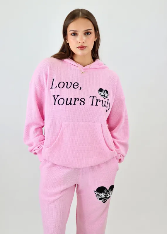 Boys Lie Yours Truly Thermal Racer Hoodie ★ Pink sold by Rock N Rags