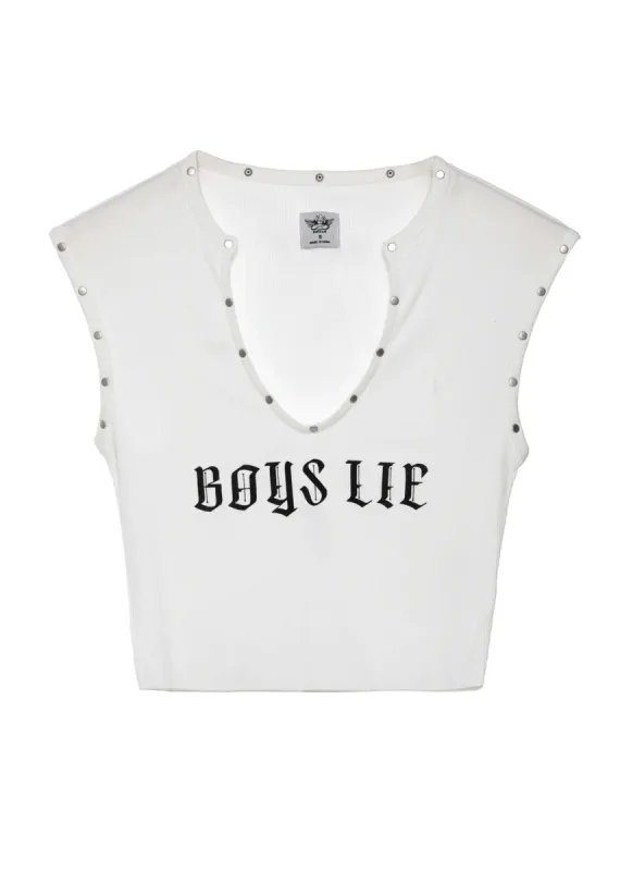 Boys Lie Rebel Tank ★ White sold by Rock N Rags