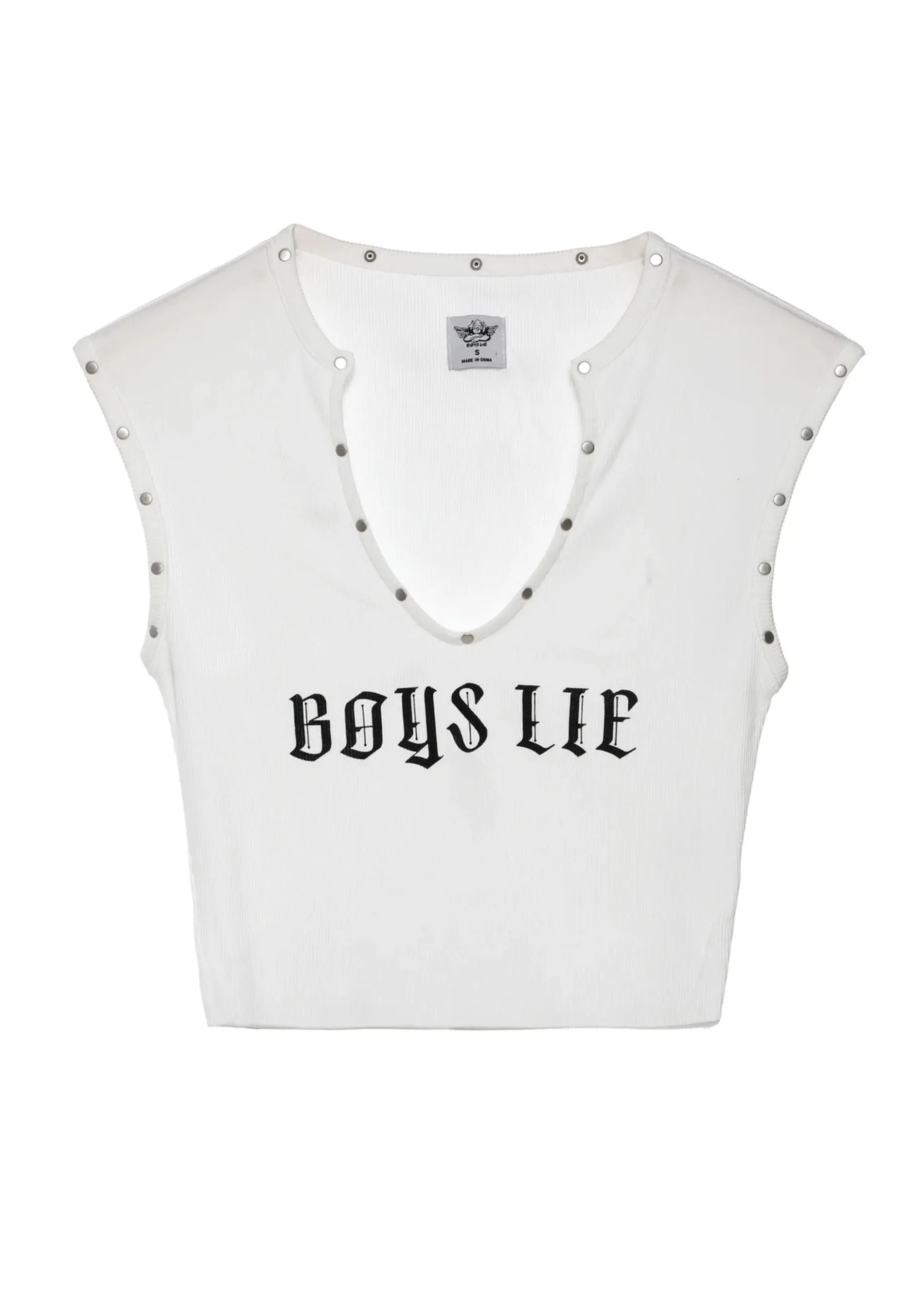 Boys Lie Rebel Tank ★ White sold by Rock N Rags