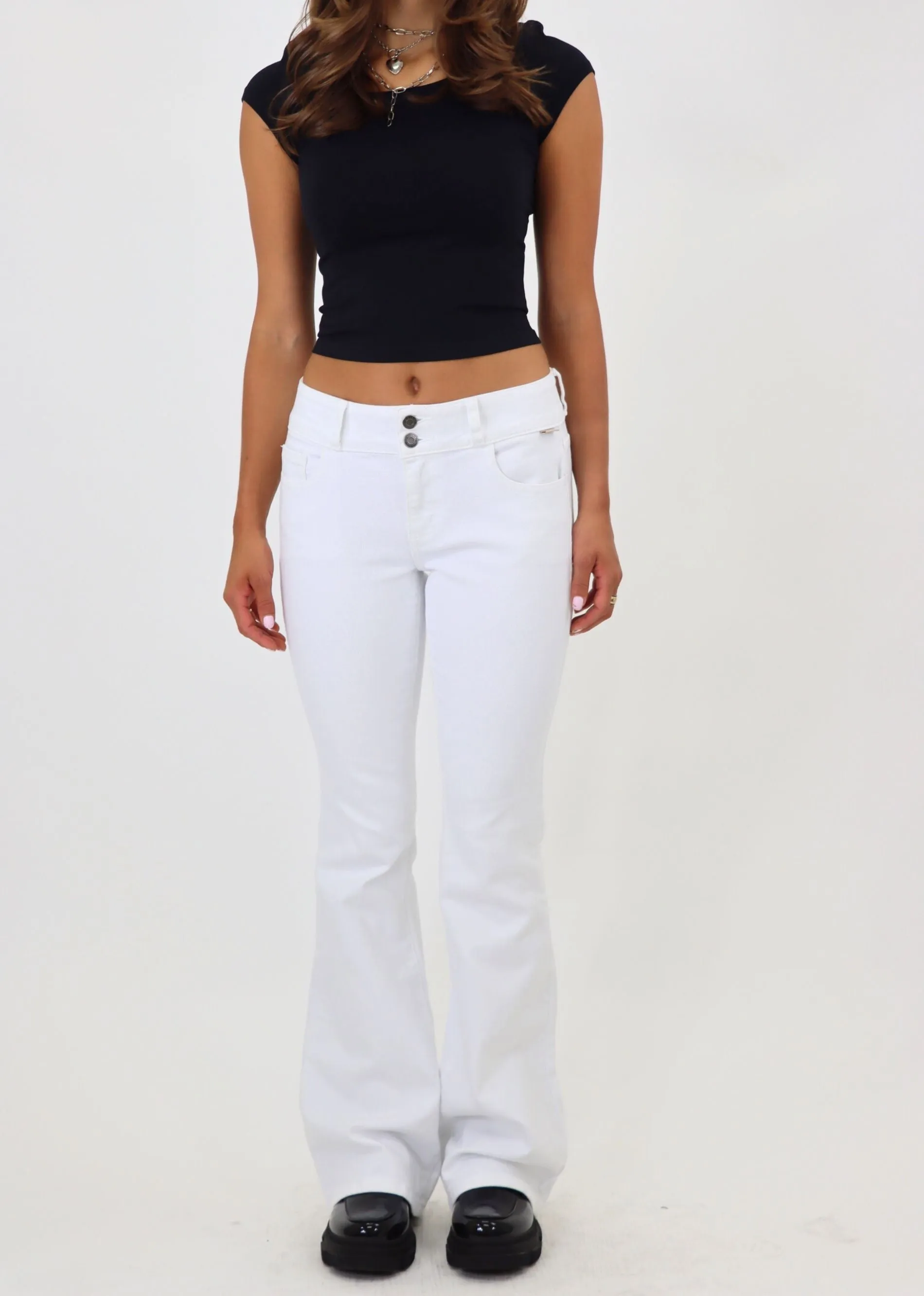 Just A Girl Flare Jeans ★ White sold by Rock N Rags