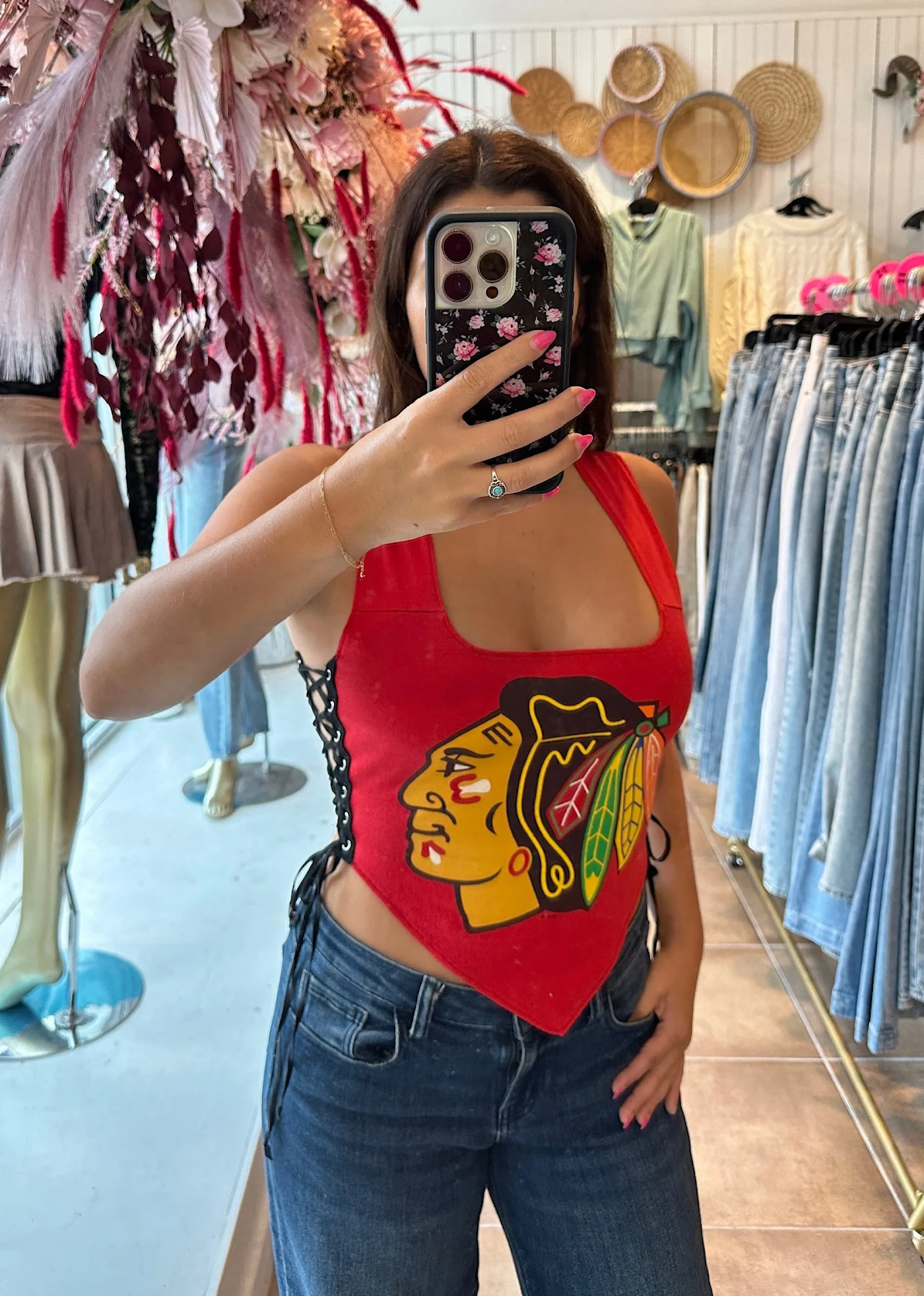 Iamkoko.la Reworked Chicago Blackhawks Tank ★ Red sold by Rock N Rags product image thumbnail 3